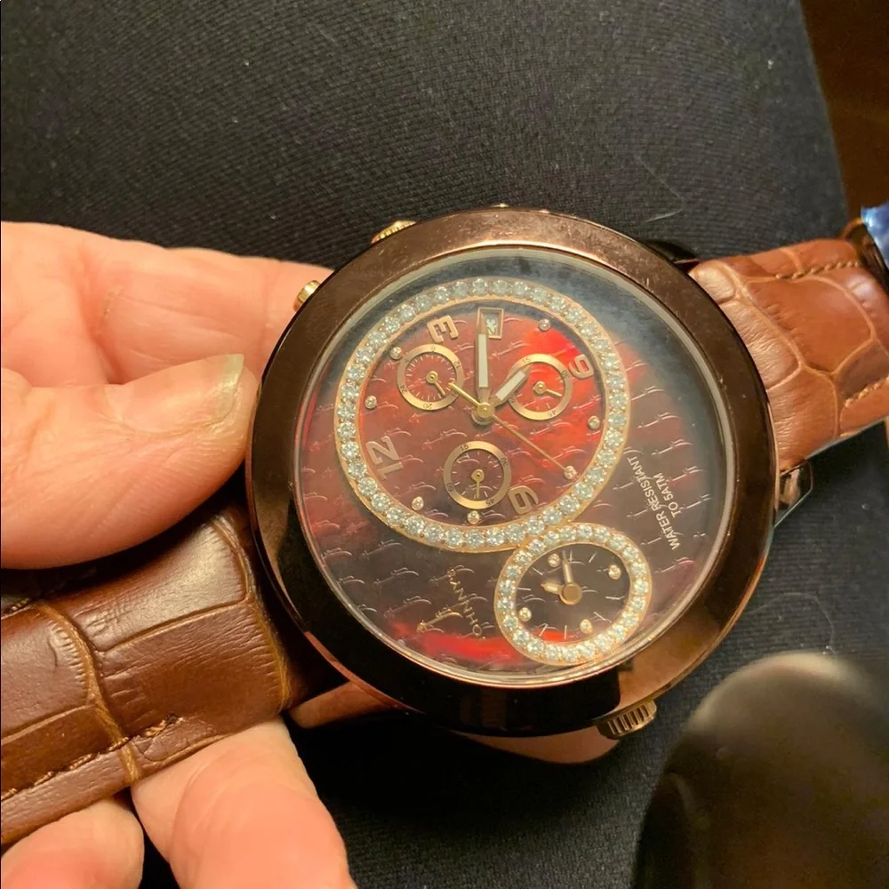 Johnny Dang signature‎ dial brown toned watch